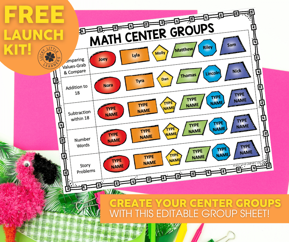 Free 2nd Grade Math Centers and Launch Kit Lucky Little Learners
