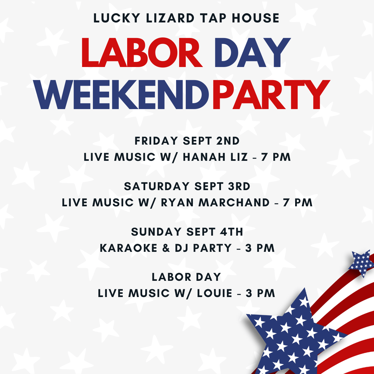 Labor Day Weekend Karaoke & DJ Party Lucky Lizard Tap House