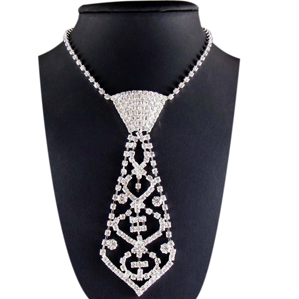 European Vintage Jewelry Tie Shape Crystal Rhinestone Necklace CT eBay