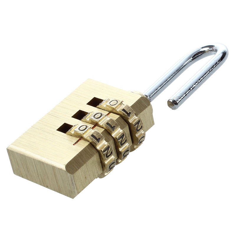 3D Brass Resettable Combination Padlock Backpack Luggage Coded Lock