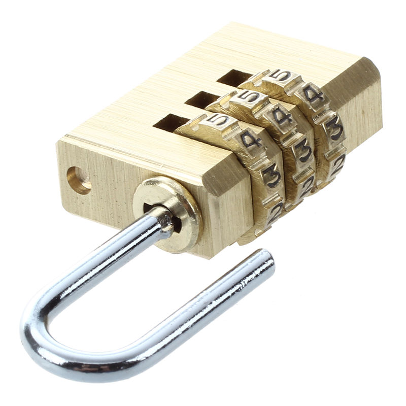 3D Brass Resettable Combination Padlock Backpack Luggage Coded Lock
