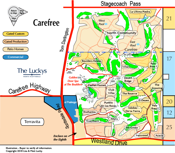 North Scottsdale Real Estate The Boulders Map The Luckys North