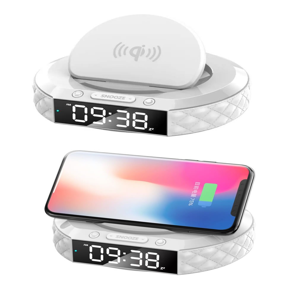 ALARM CLOCK WITH WIRELESS CHARGER