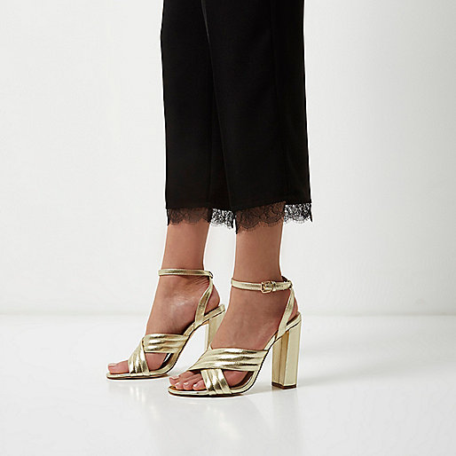 Gold Strappy Heels The Lucy Edit