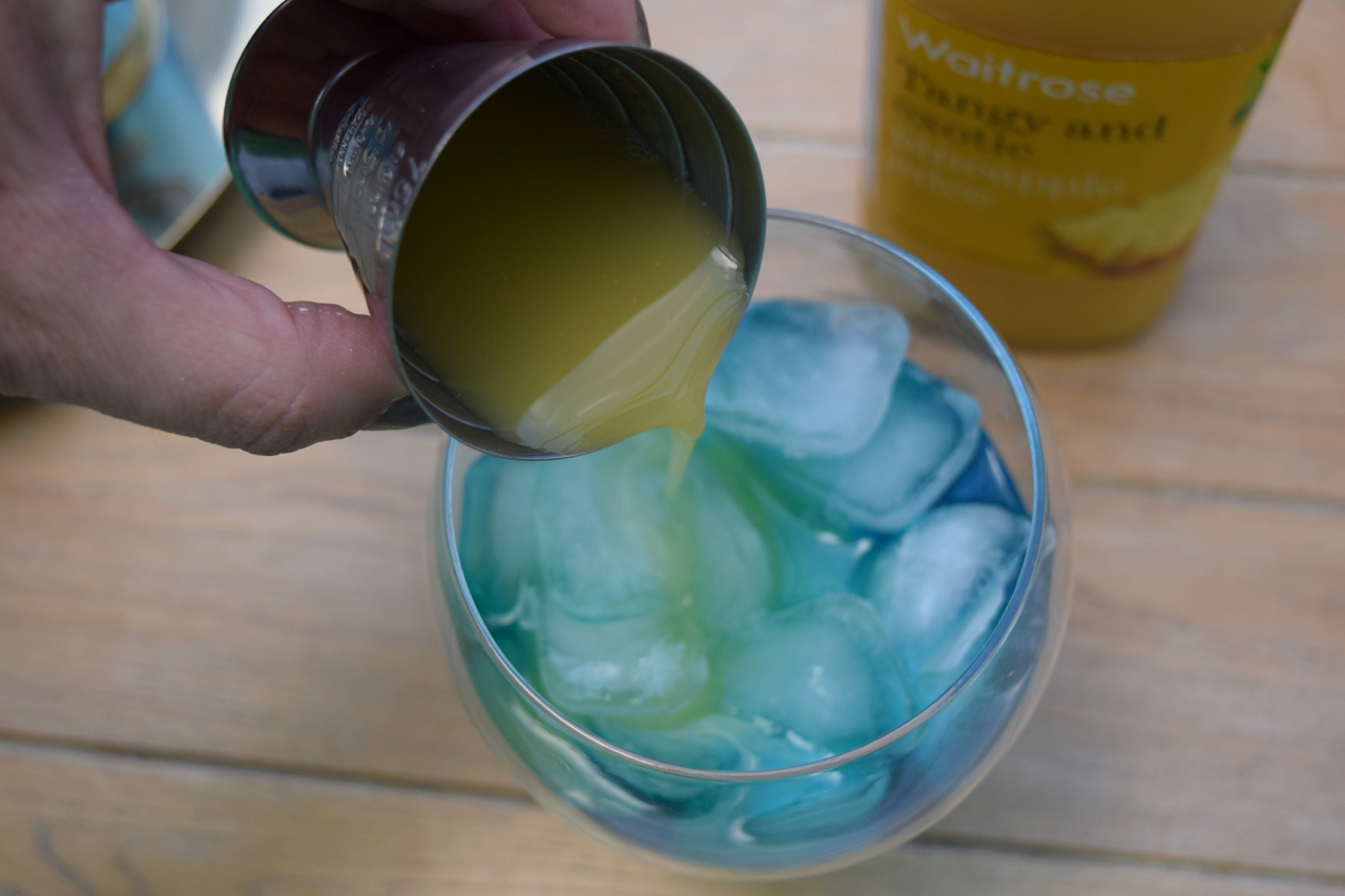 A Birthday Electric Smurf Cocktail recipe from Lucy Loves Food Blog