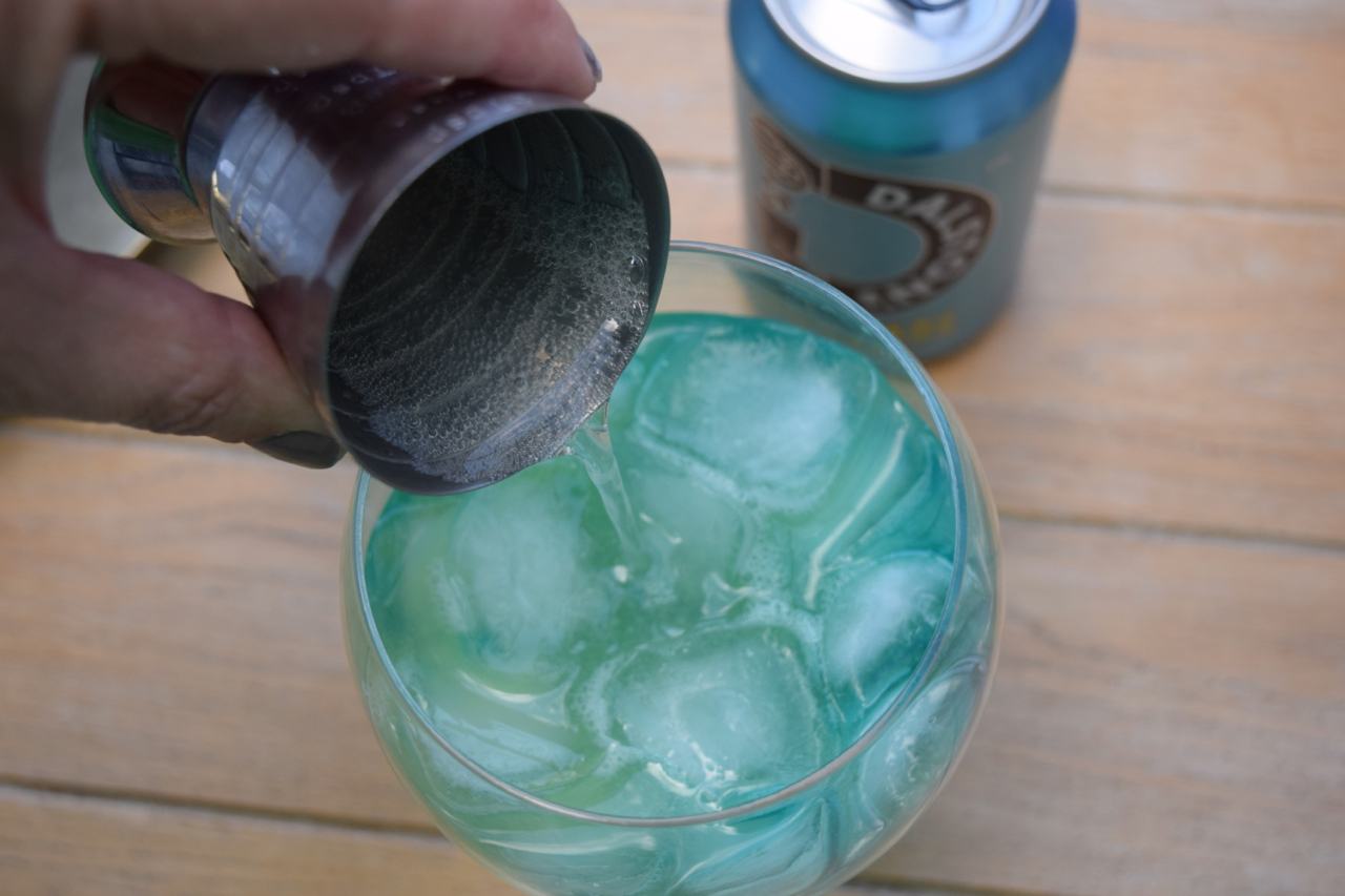 A Birthday Electric Smurf Cocktail recipe from Lucy Loves Food Blog