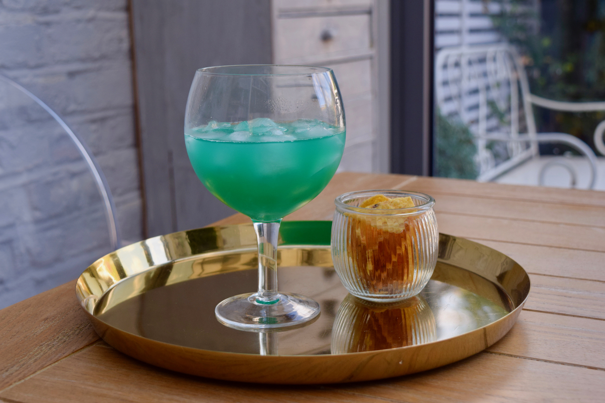 A Birthday Electric Smurf Cocktail recipe from Lucy Loves Food Blog