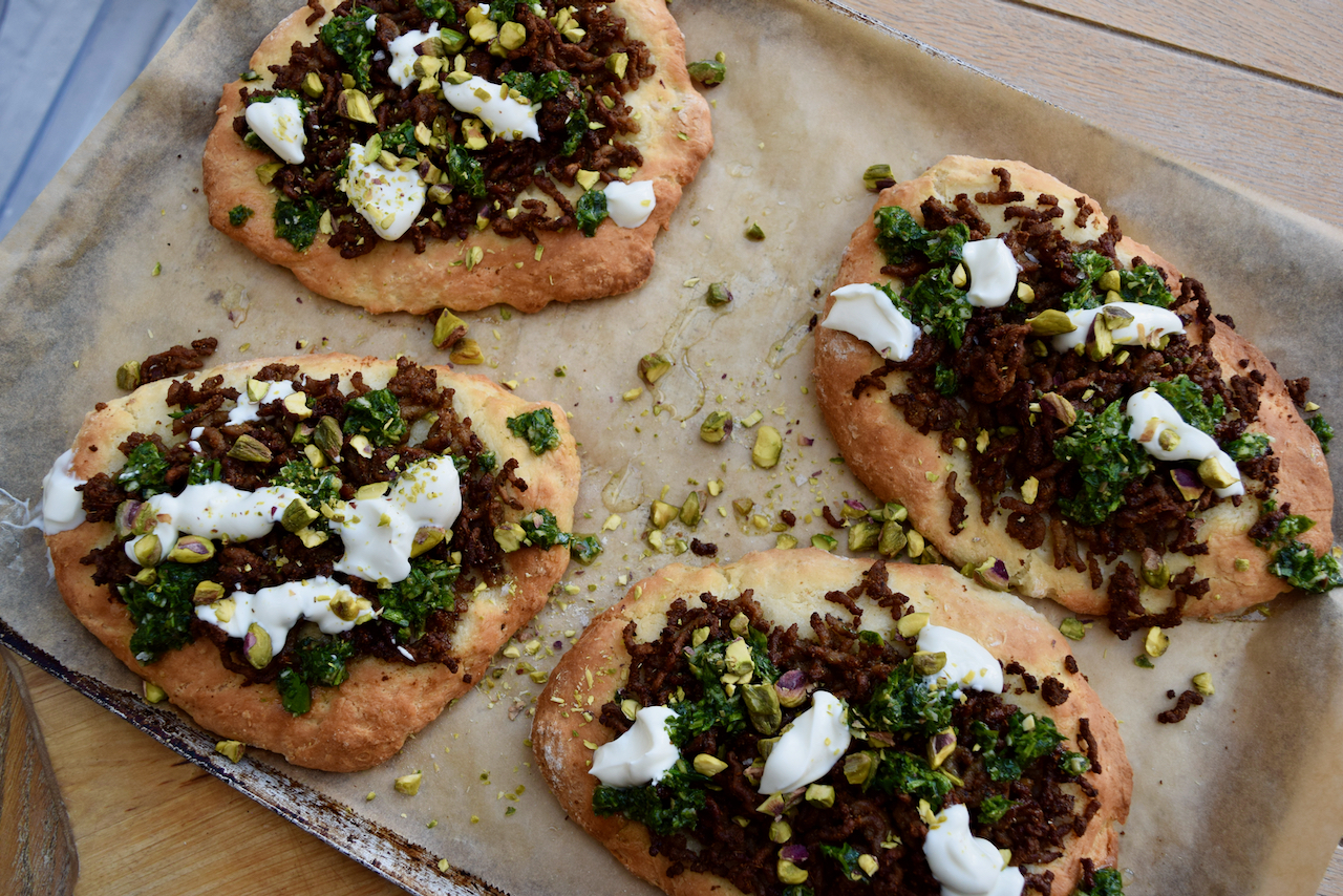 Quick Spiced Lamb Flatbreads recipe from Lucy Loves Food Blog