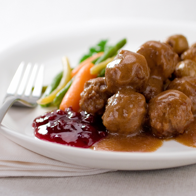 Meatballs and gravy LUDA Foods recipe brown gravy