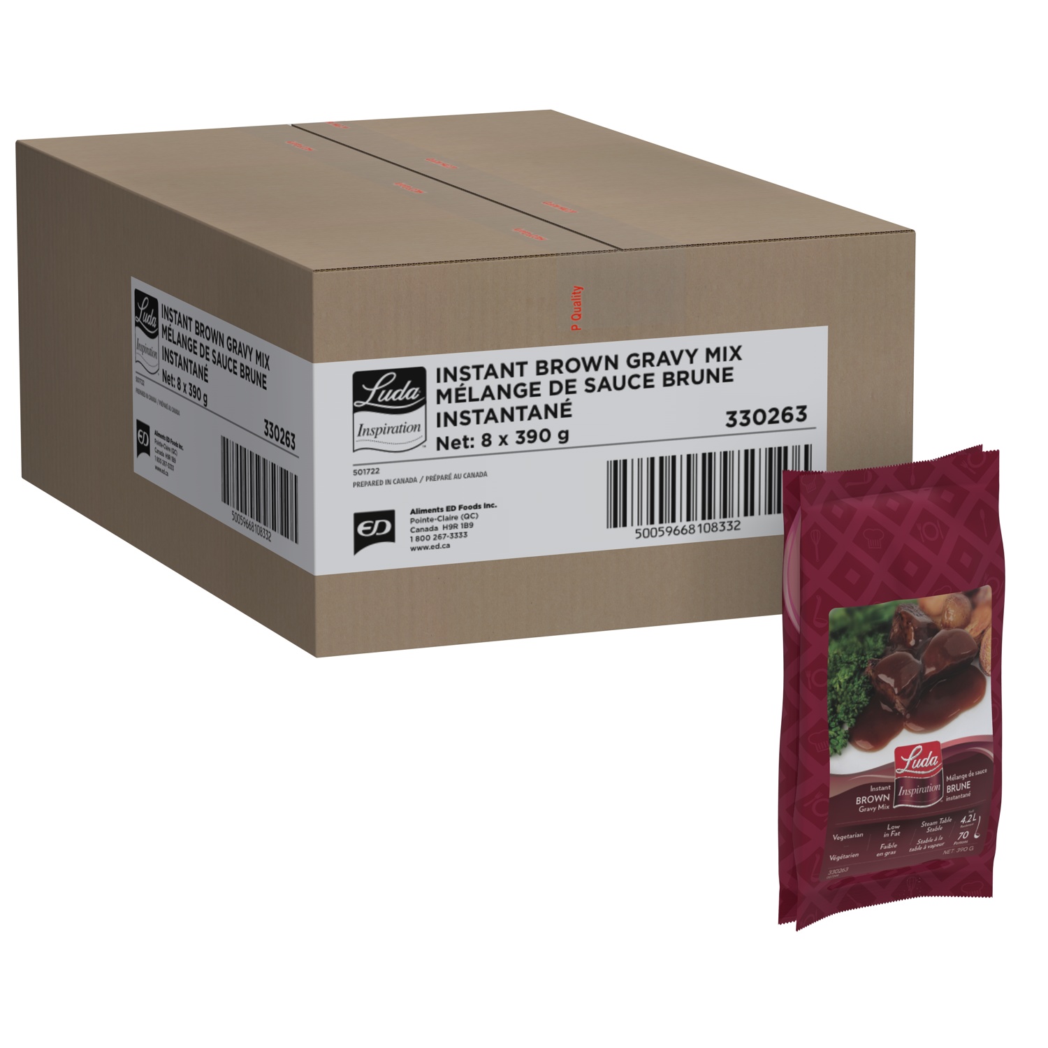 LUDA Inspi Brown Gravy Instant 8x390g Pouch 330263 LUDA