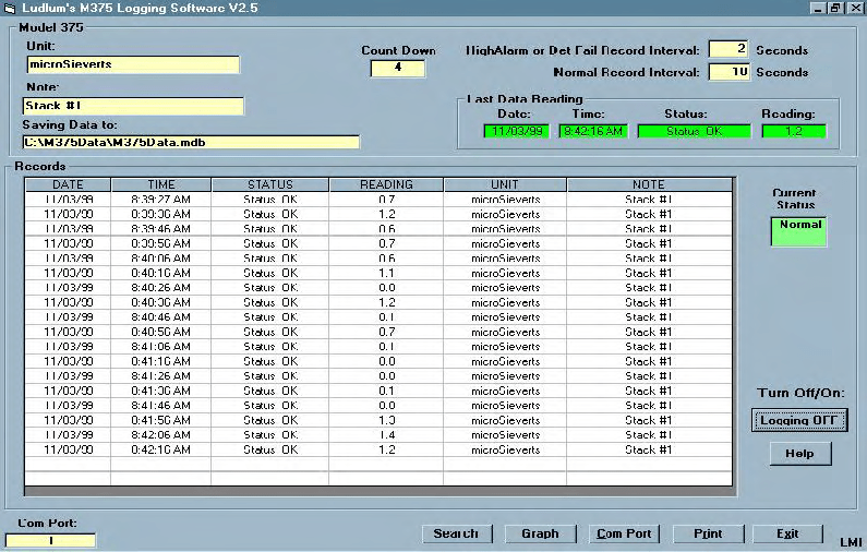 Model 375 Logging Software