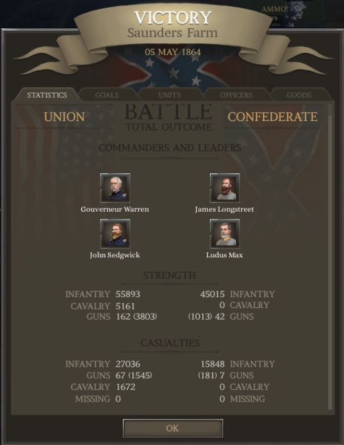 ULTIMATE GENERAL CIVIL WAR — SAUNDERS FARM (CSA) LUDUS MAX