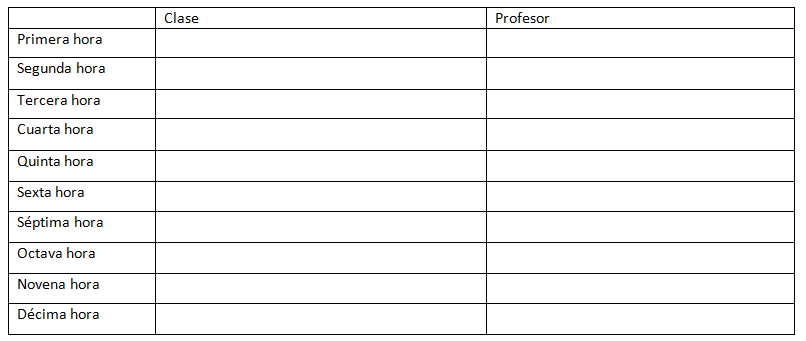 Talking about our [fake] schedules Ms. Brown Spanish