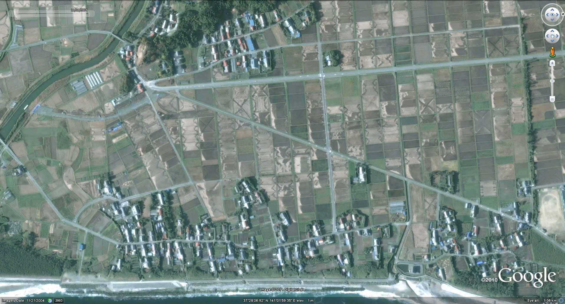 Erdbeben & Tsunami in Japan Vorhernachher Satellitenbilder 🦄