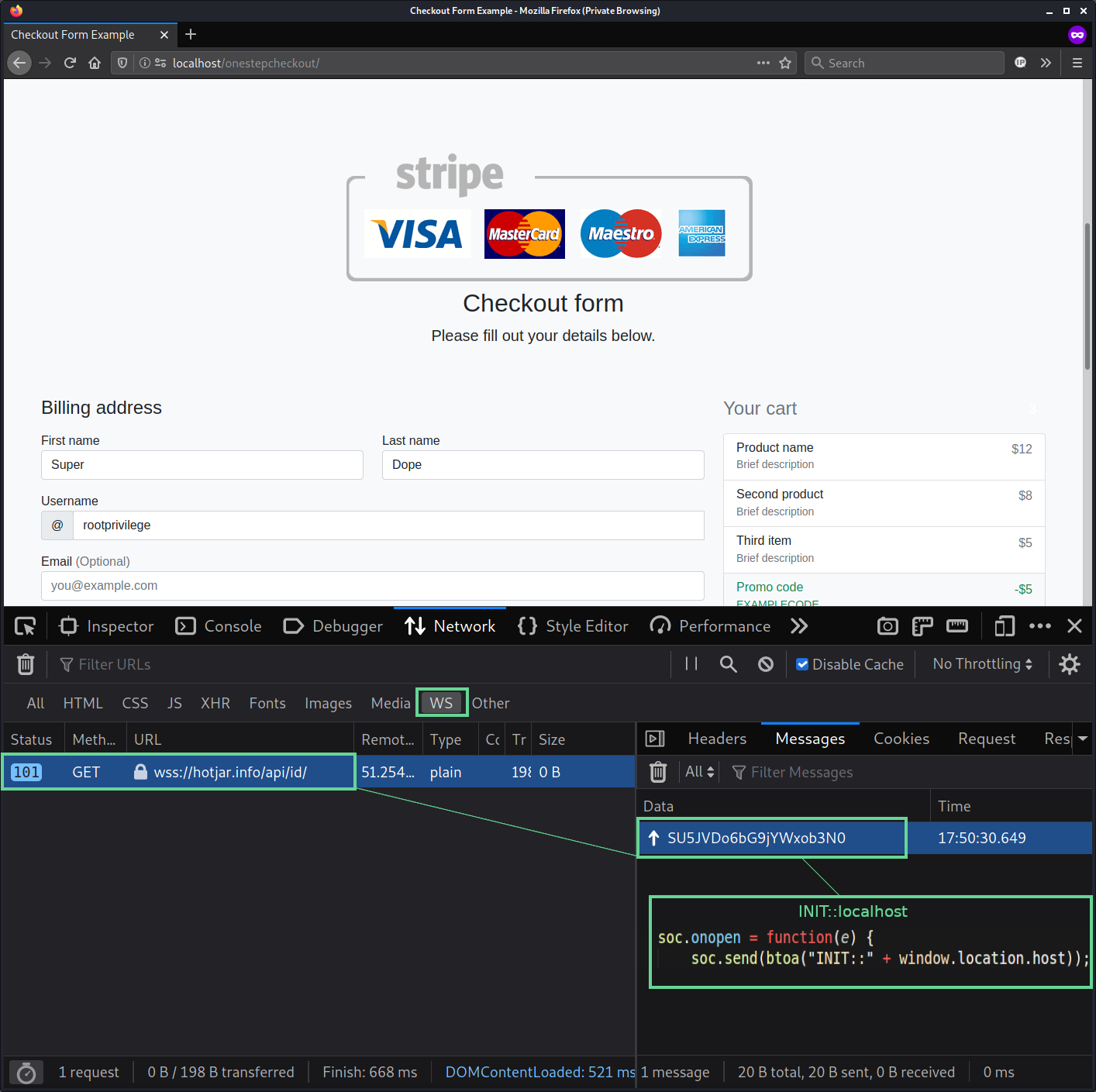 wss//hotjar[.]info skimmer Cybersecurity Research — Luke Leal