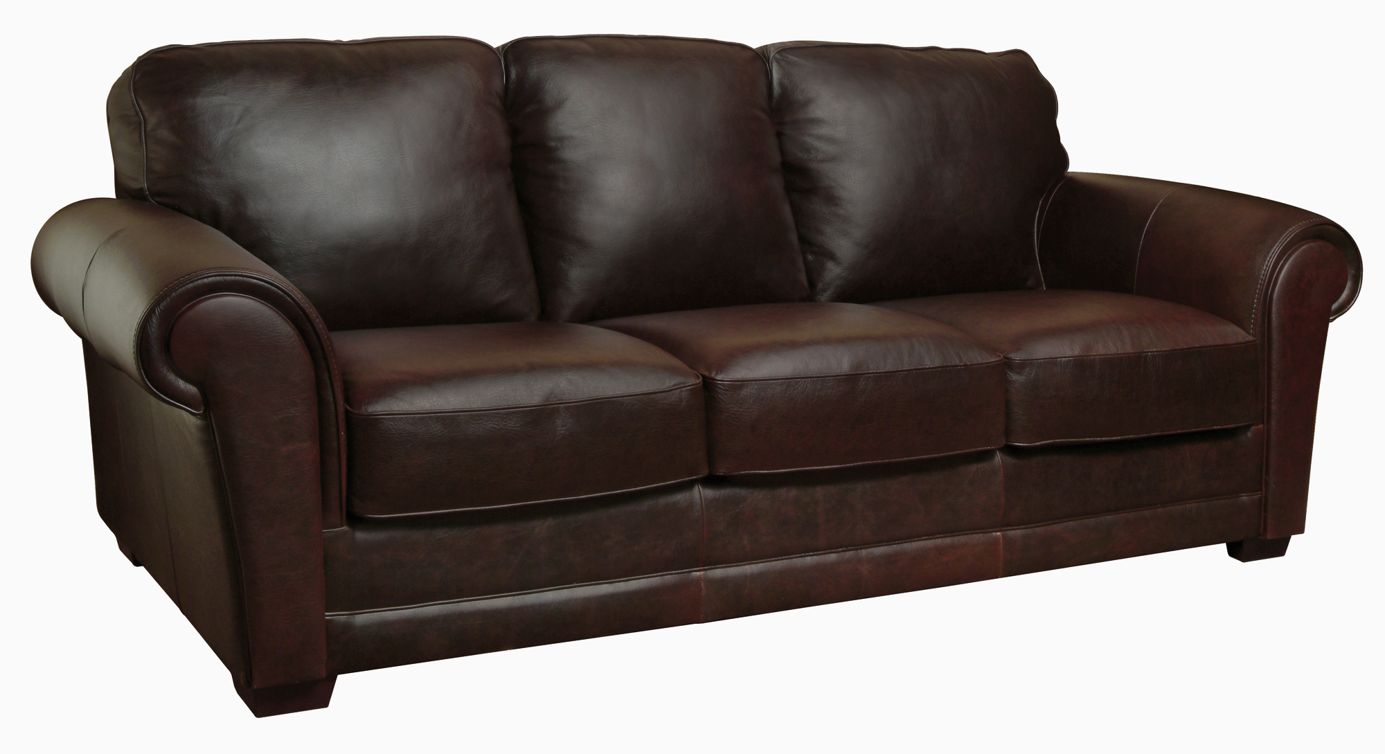 New Luke Leather "Mark" Italian Leather Distressed Chocolate Brown Sofa