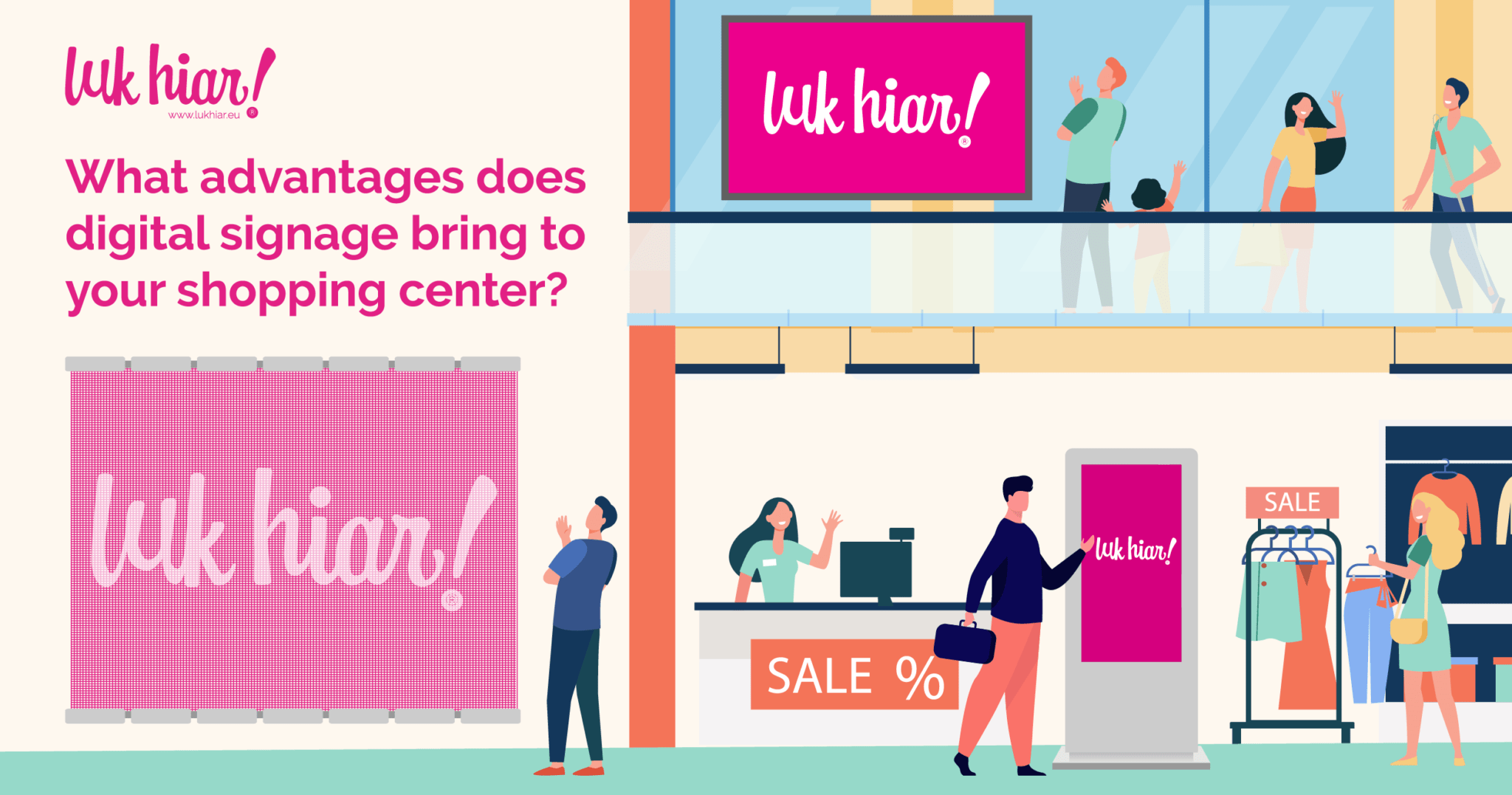 What advantages does digital signage bring to your shopping center