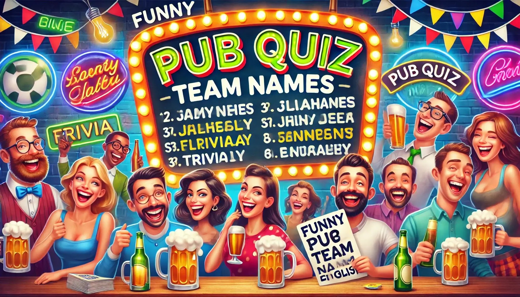 Funny bar trivia team names for pub quiz Lukis PubQuiz