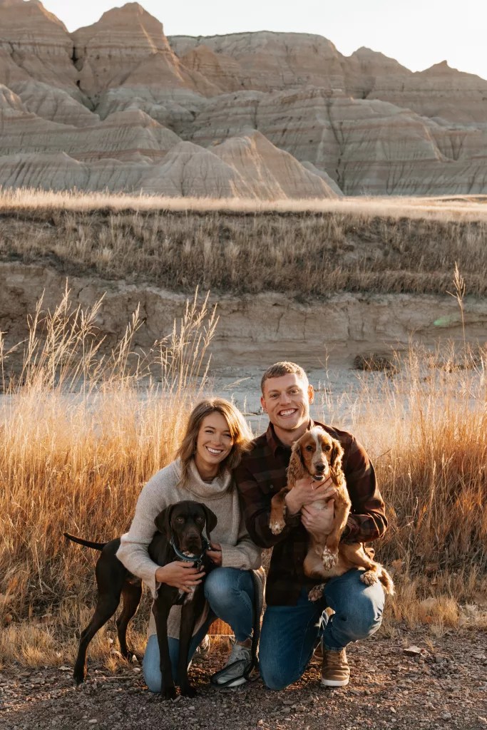 family photo at badlands national park