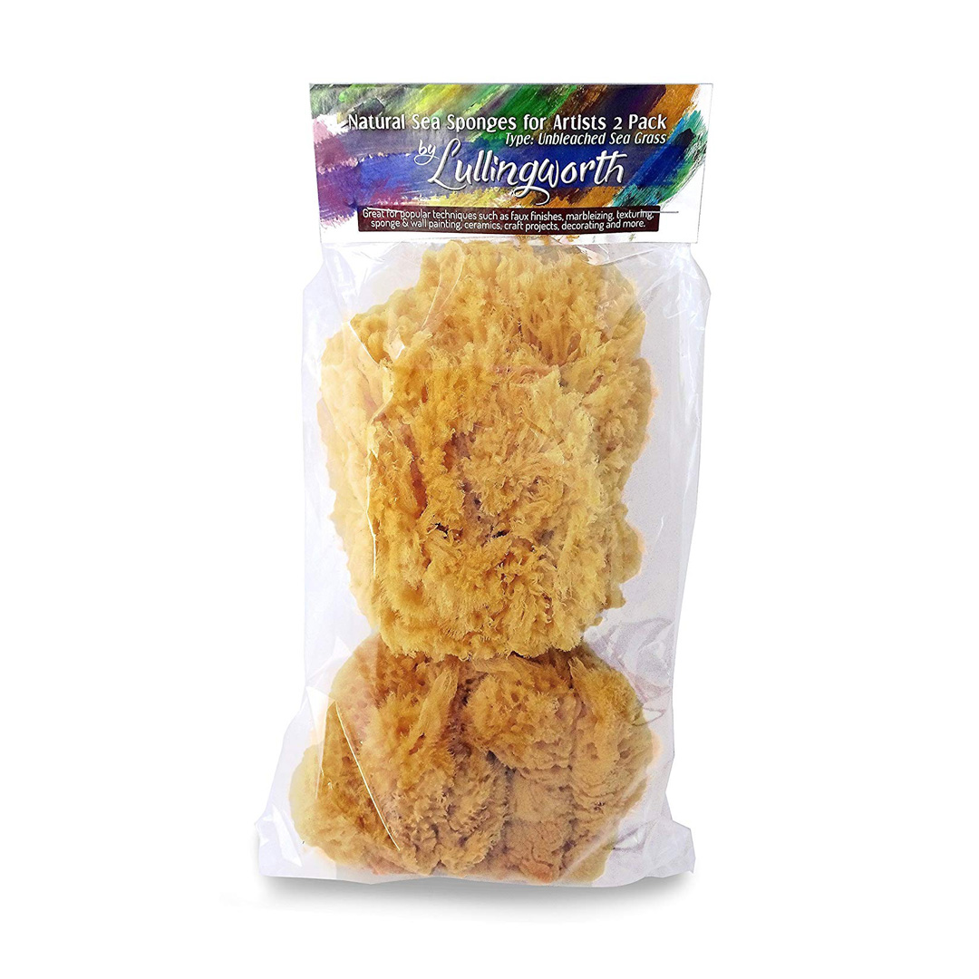 Natural Sea Sponges for Artists 2 pc Unbleached 5"5.5" Lullingworth