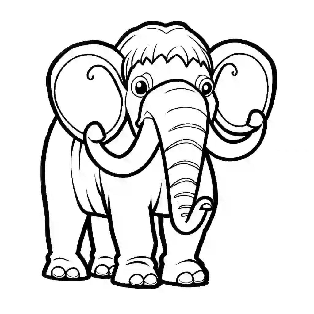 Basic mammoth drawing coloring page Lulu Pages