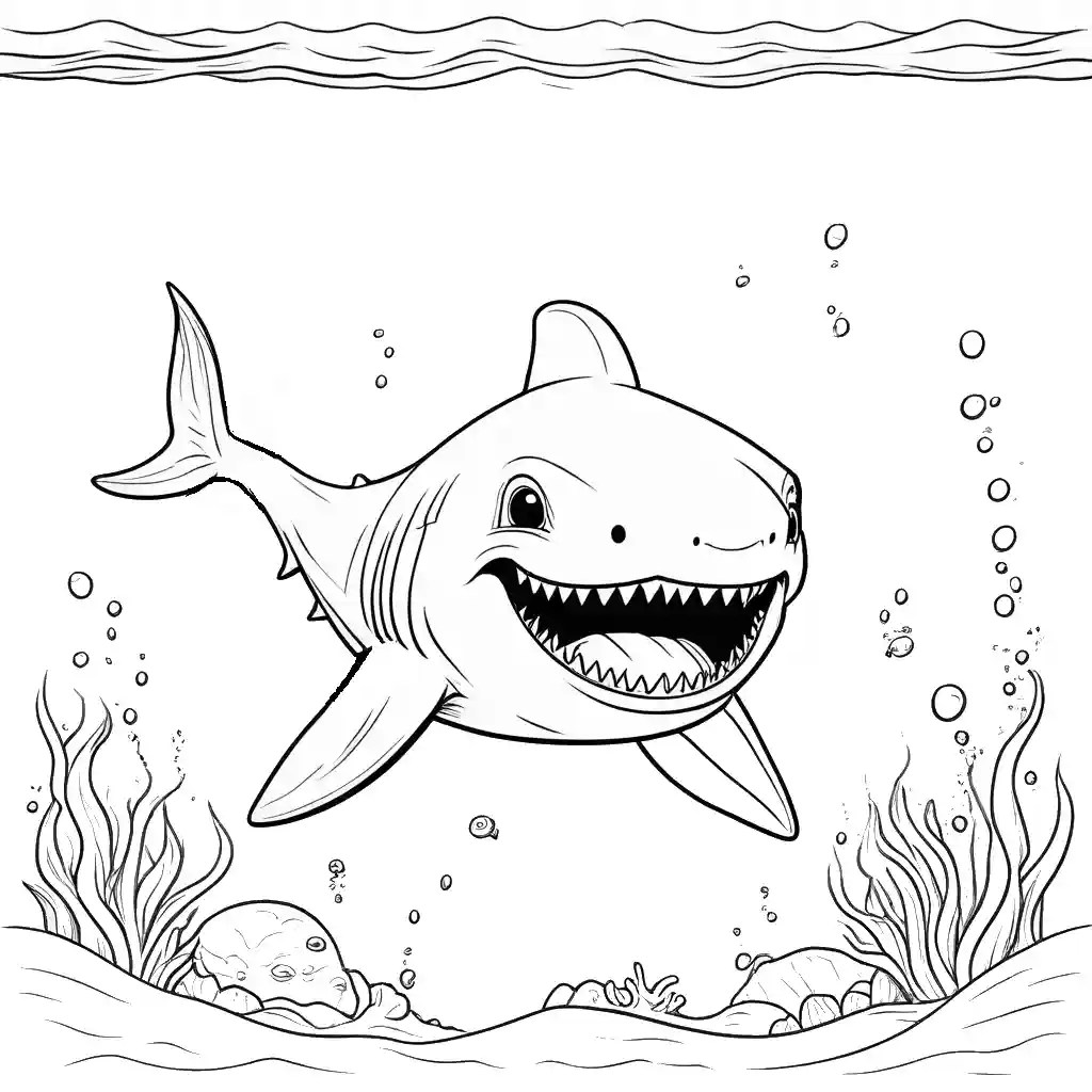 Megalodon shark coloring page Lulu Pages
