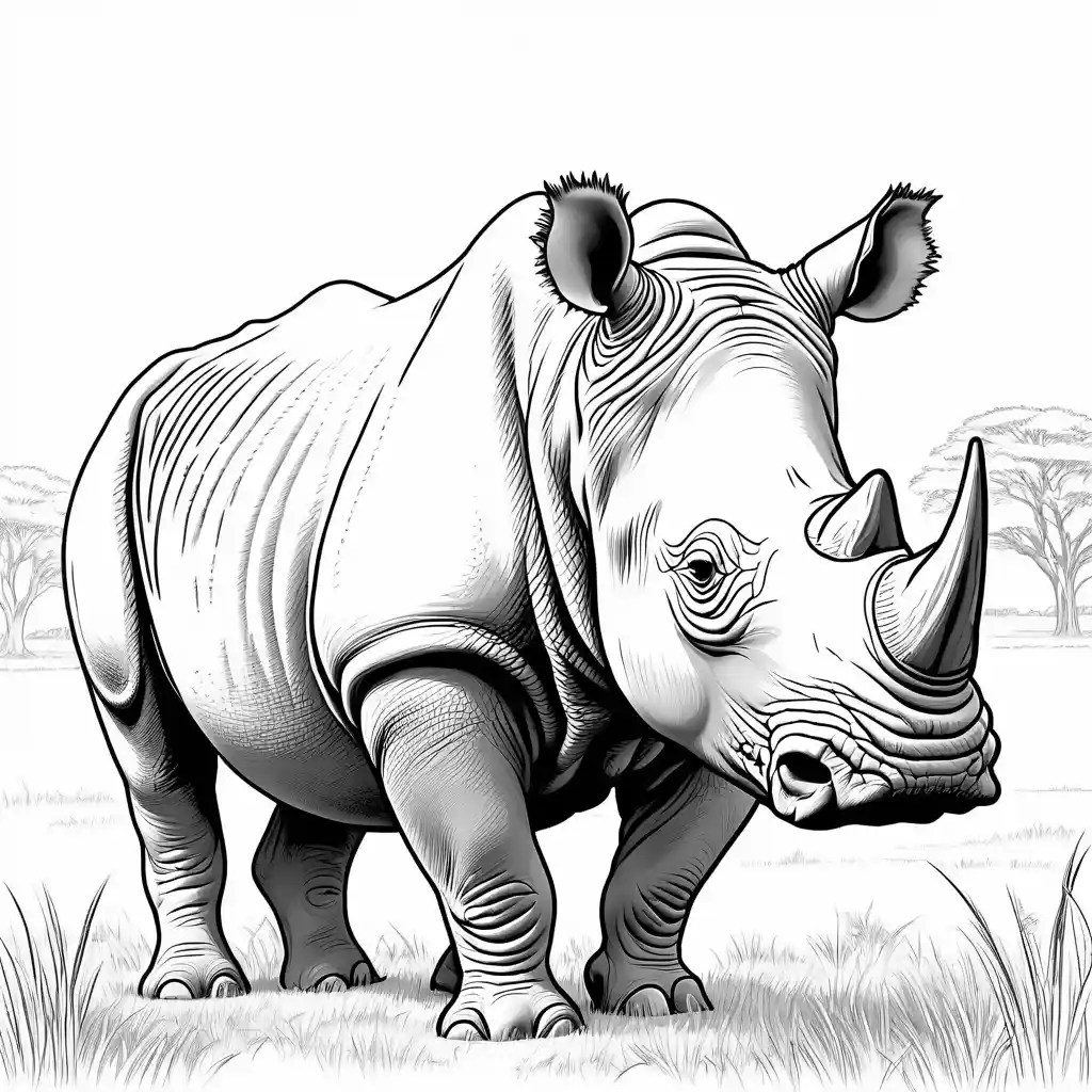Rhinoceros printable coloring page Lulu Pages