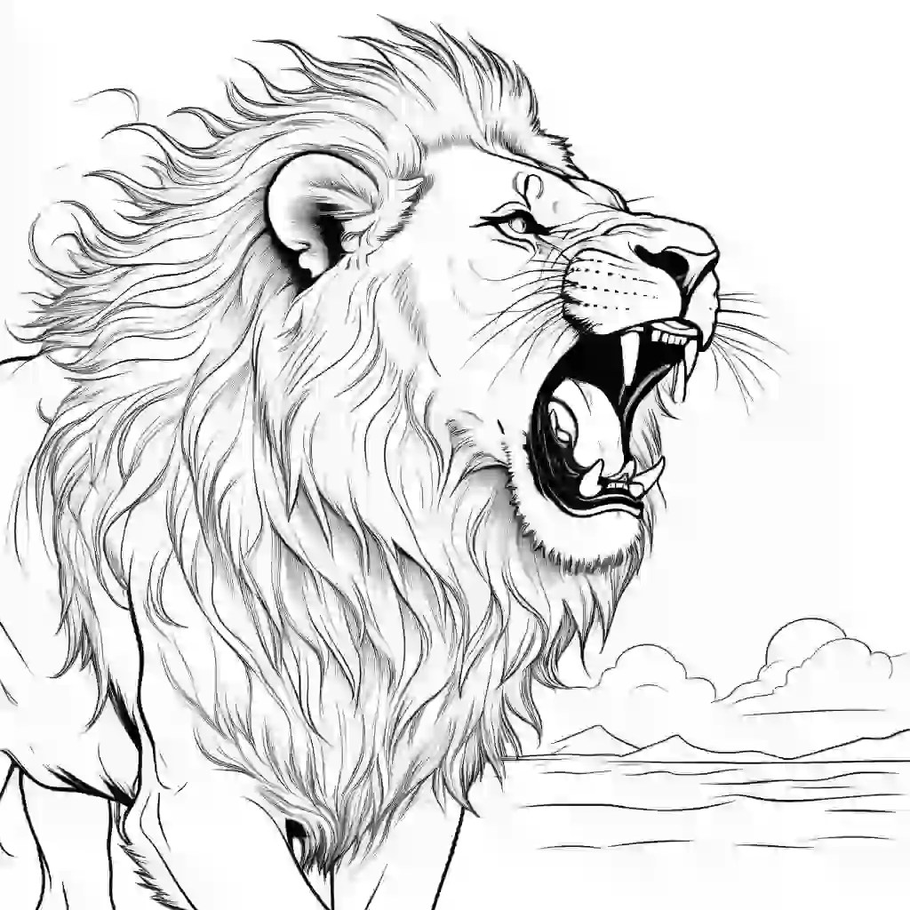 Roaring lion coloring page Lulu Pages
