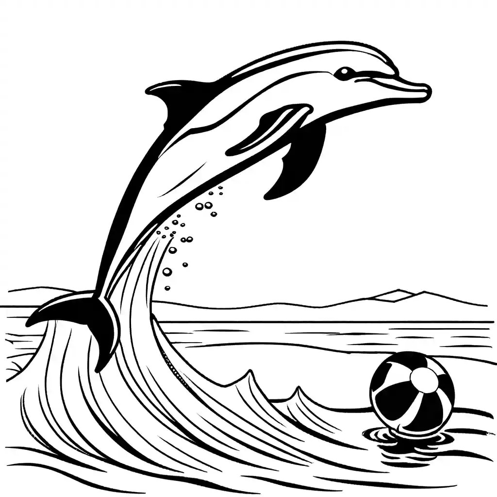 Playful dolphin coloring page Lulu Pages