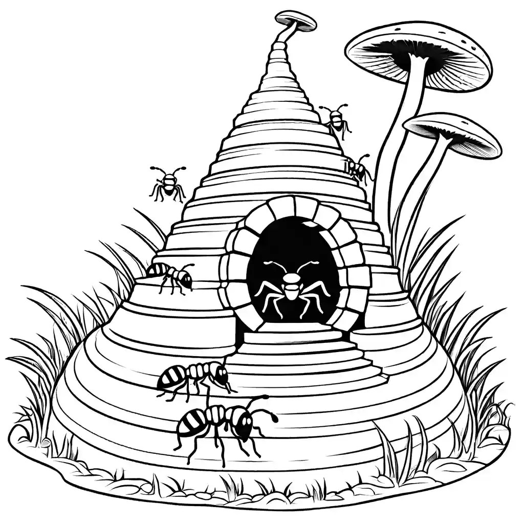 Ant hill maze coloring page Lulu Pages