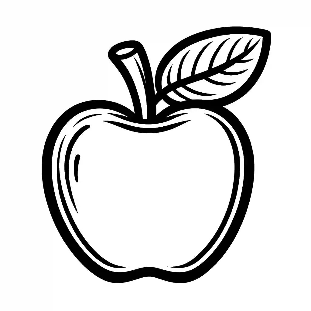 Apple coloring page for kids Lulu Pages