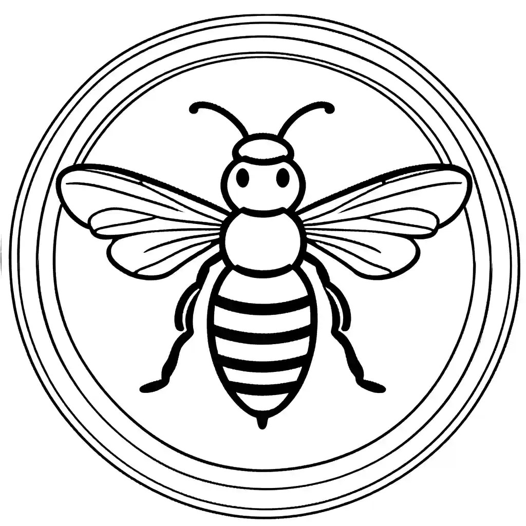 Bee with circular wings coloring page Lulu Pages