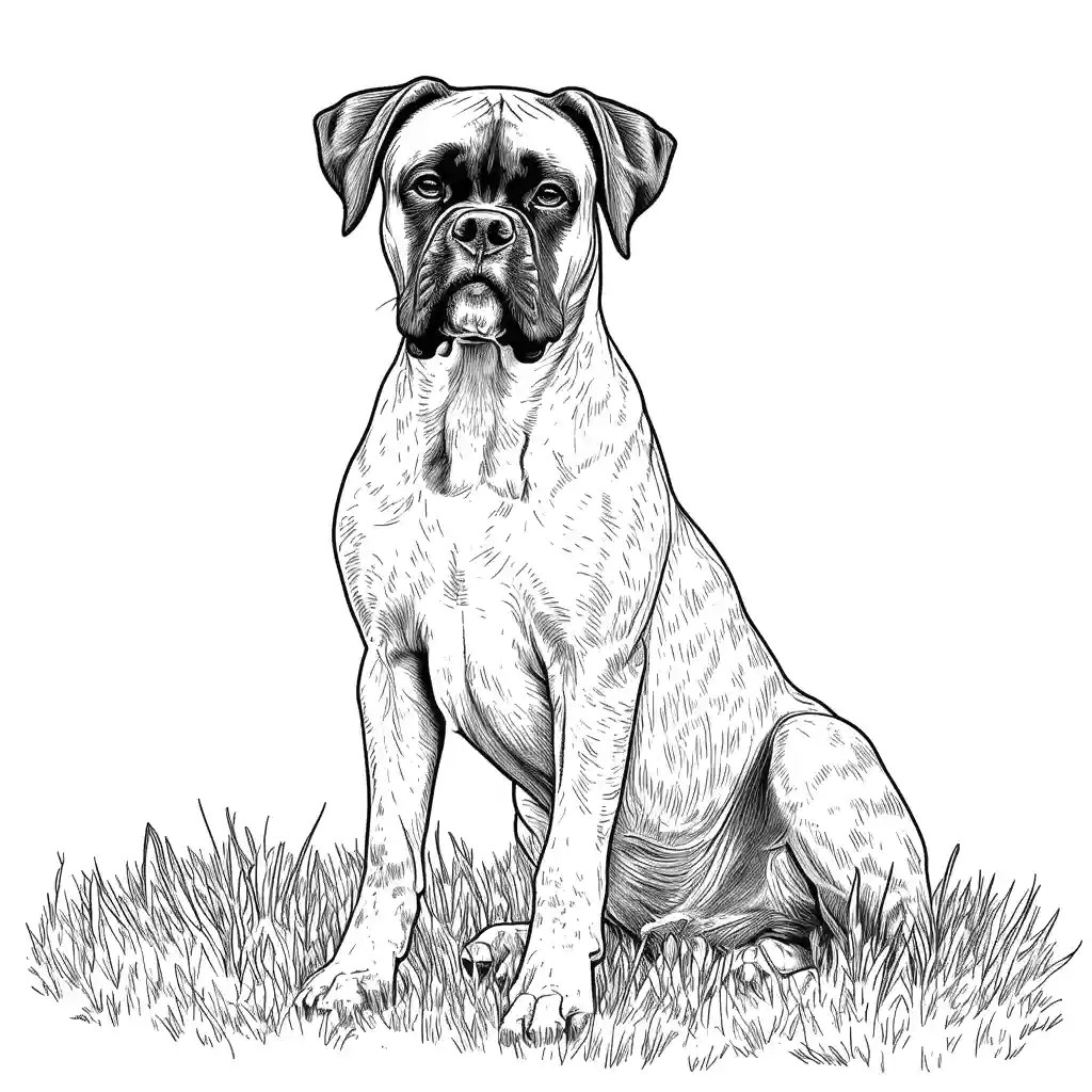 Proud boxer dog coloring page Lulu Pages