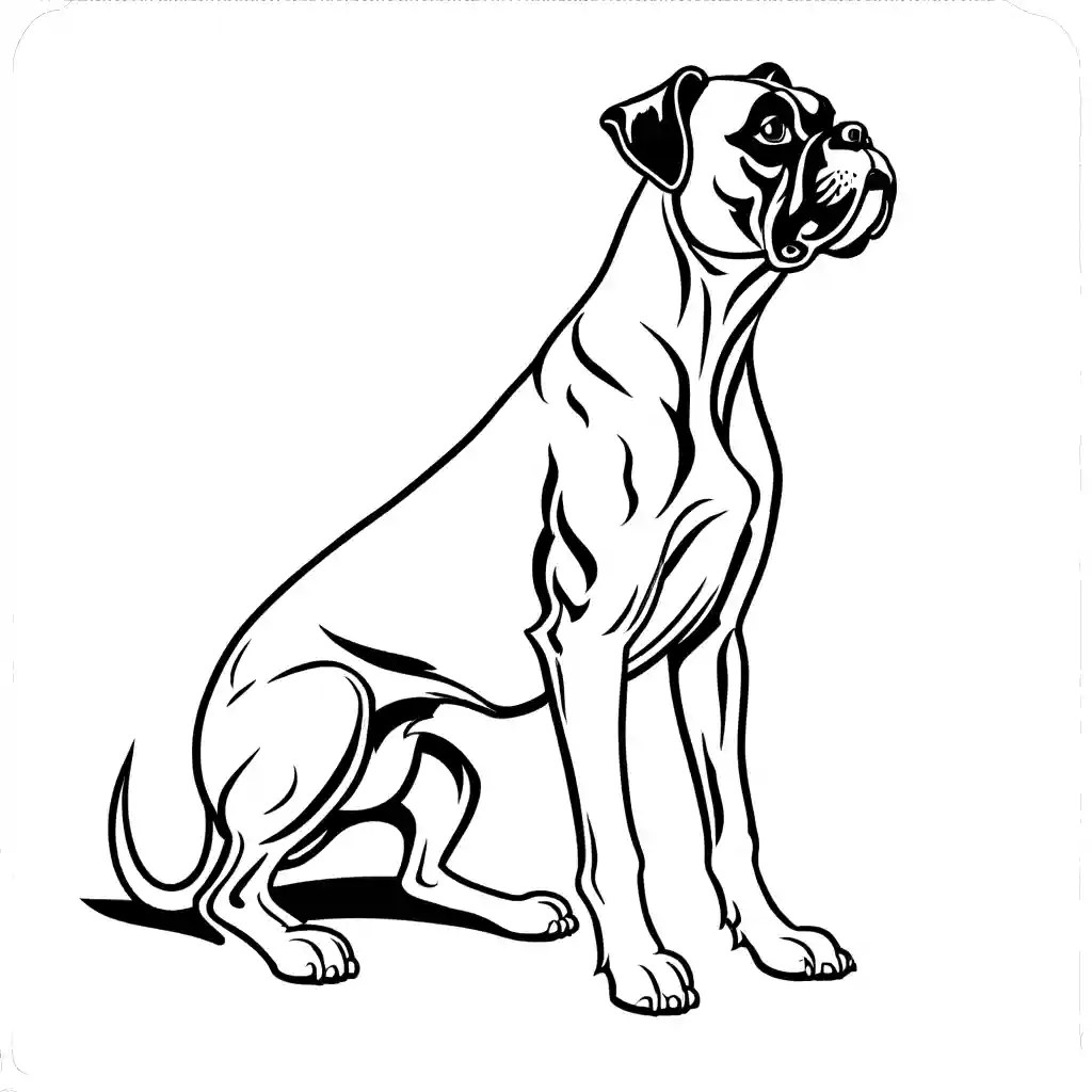Playful boxer dog coloring page Lulu Pages