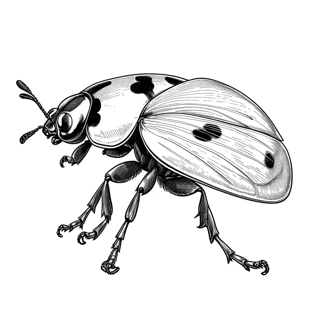 Realistic ladybug illustration coloring page Lulu Pages