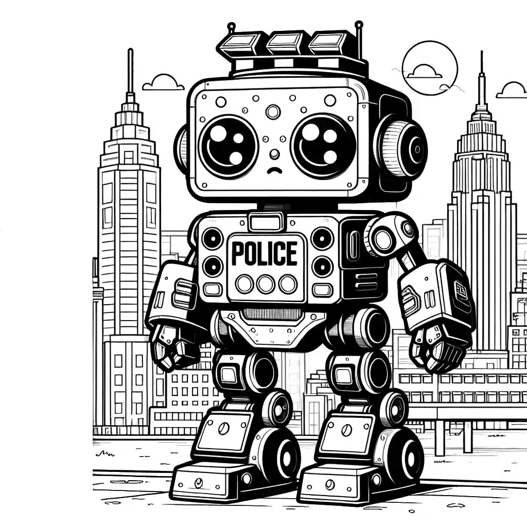 Robot police car coloring page Lulu Pages