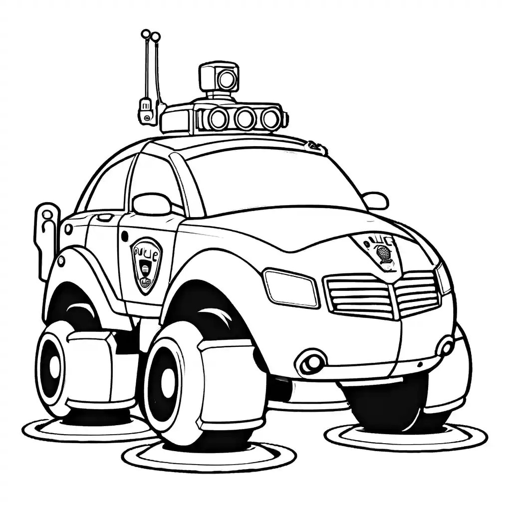 Robot police car coloring page Lulu Pages