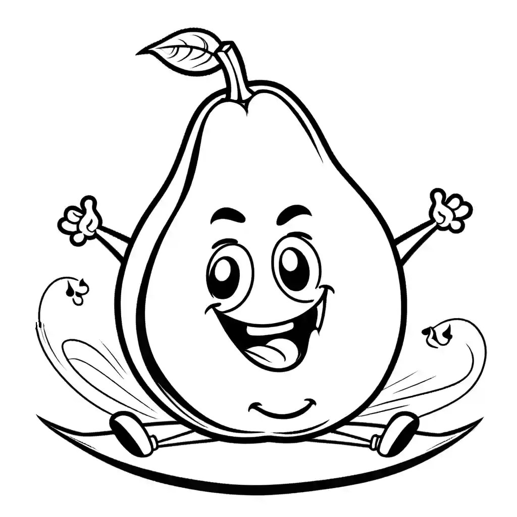 Rocking pear coloring page Lulu Pages