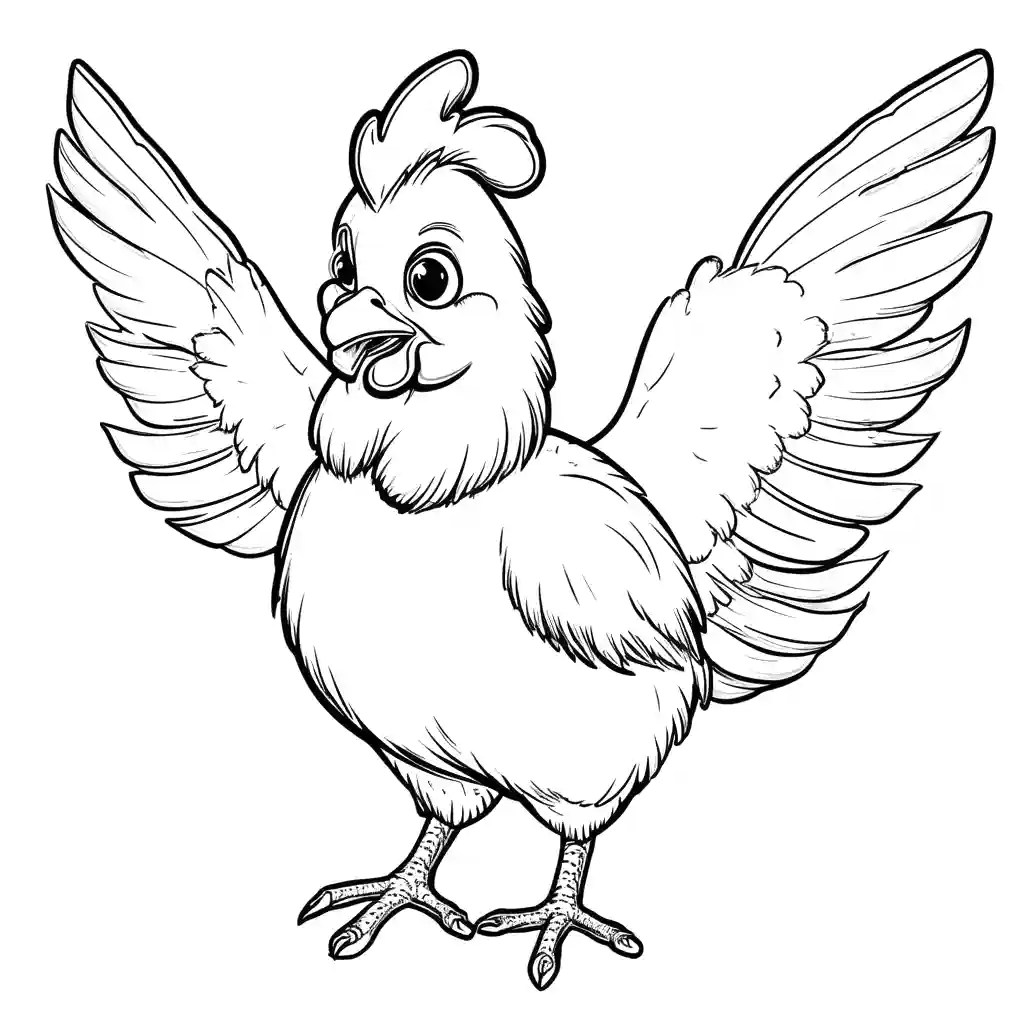 Happy chicken coloring page Lulu Pages