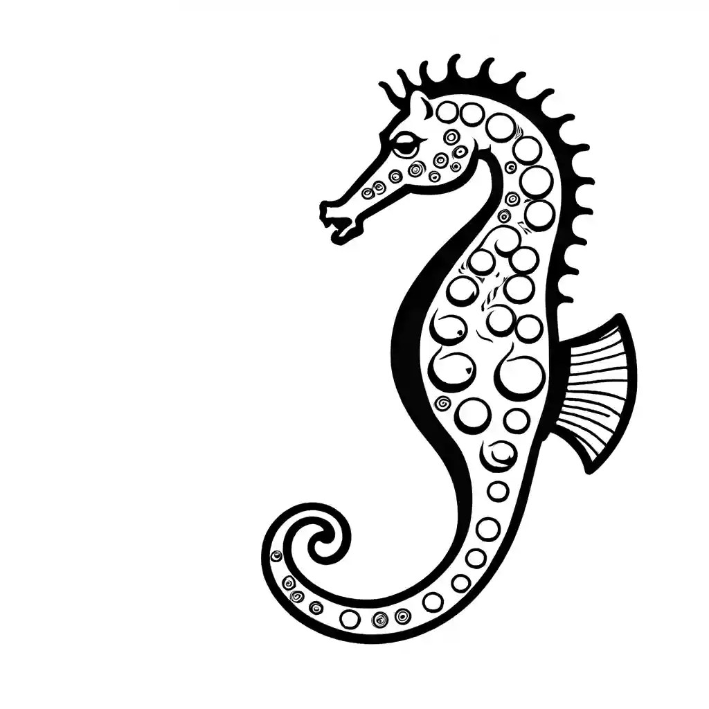Hoja para colorear de caballito de mar intrincado Lulu Pages