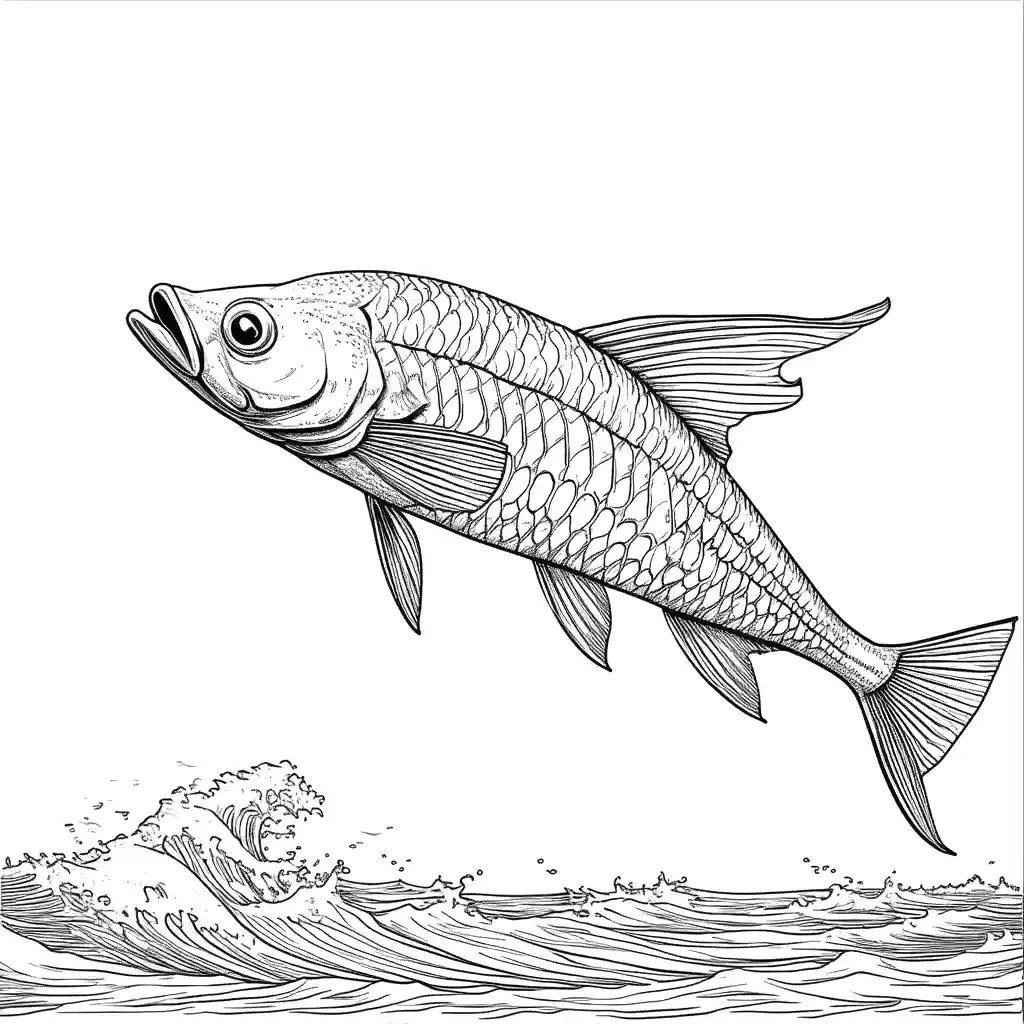Leaping flying fish coloring page Lulu Pages