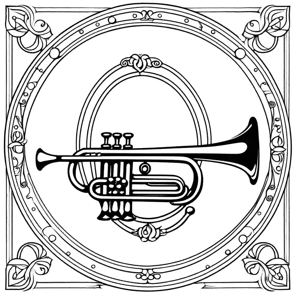 Symmetrical trumpet coloring page Lulu Pages