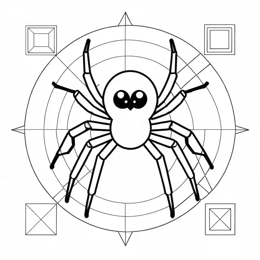 Geometric spider coloring page Lulu Pages