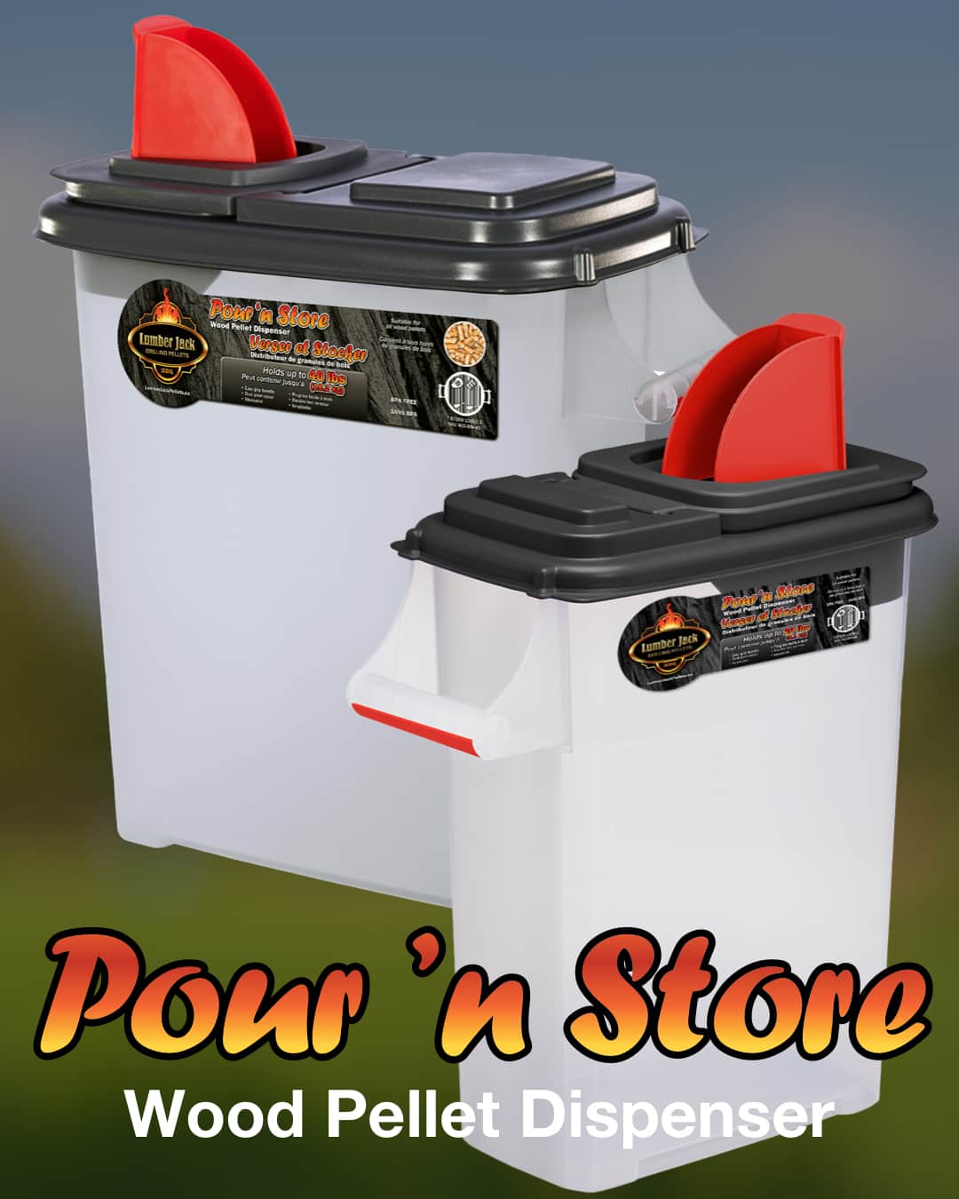 Lumber Jack Pour 'N Store Wood Pellet Dispenser Lumberjack