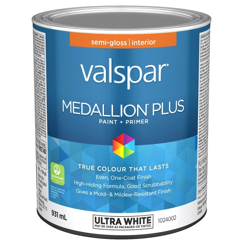 Valspar Medallion Plus Interior Paint + Primer SemiGloss Quart