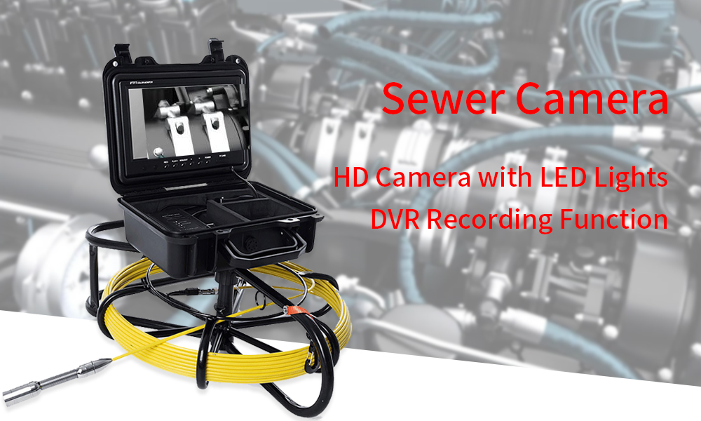 Best Sewer Camera for Sale 90 ° Rotating 9 Inch HD Monitor with DVR Function IP68 Portable