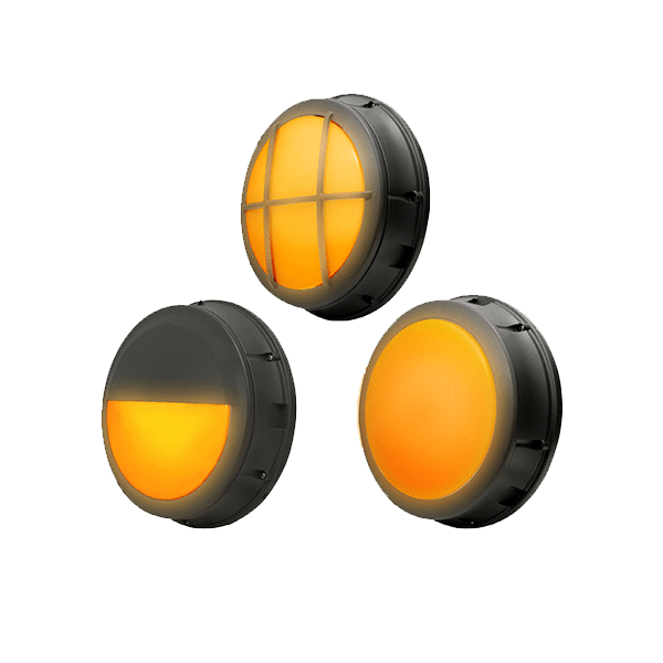 QWPR25Q Amber Round Bulkhead Lumecon