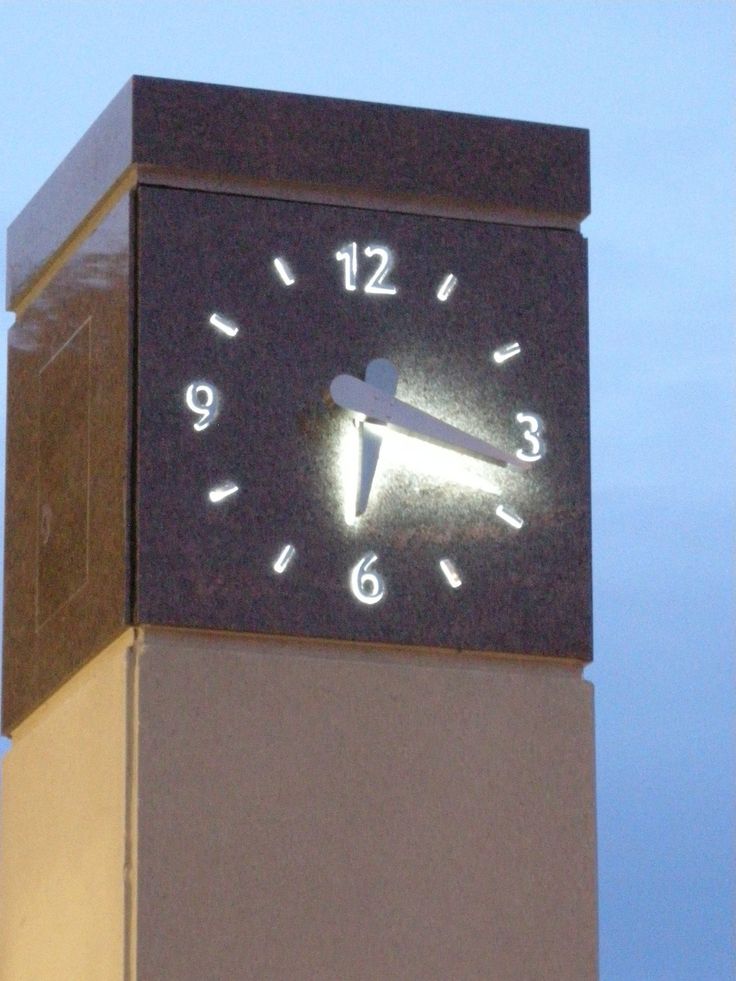 Skeletal silhouette marker illuminated GPS automatic clock tower clocks