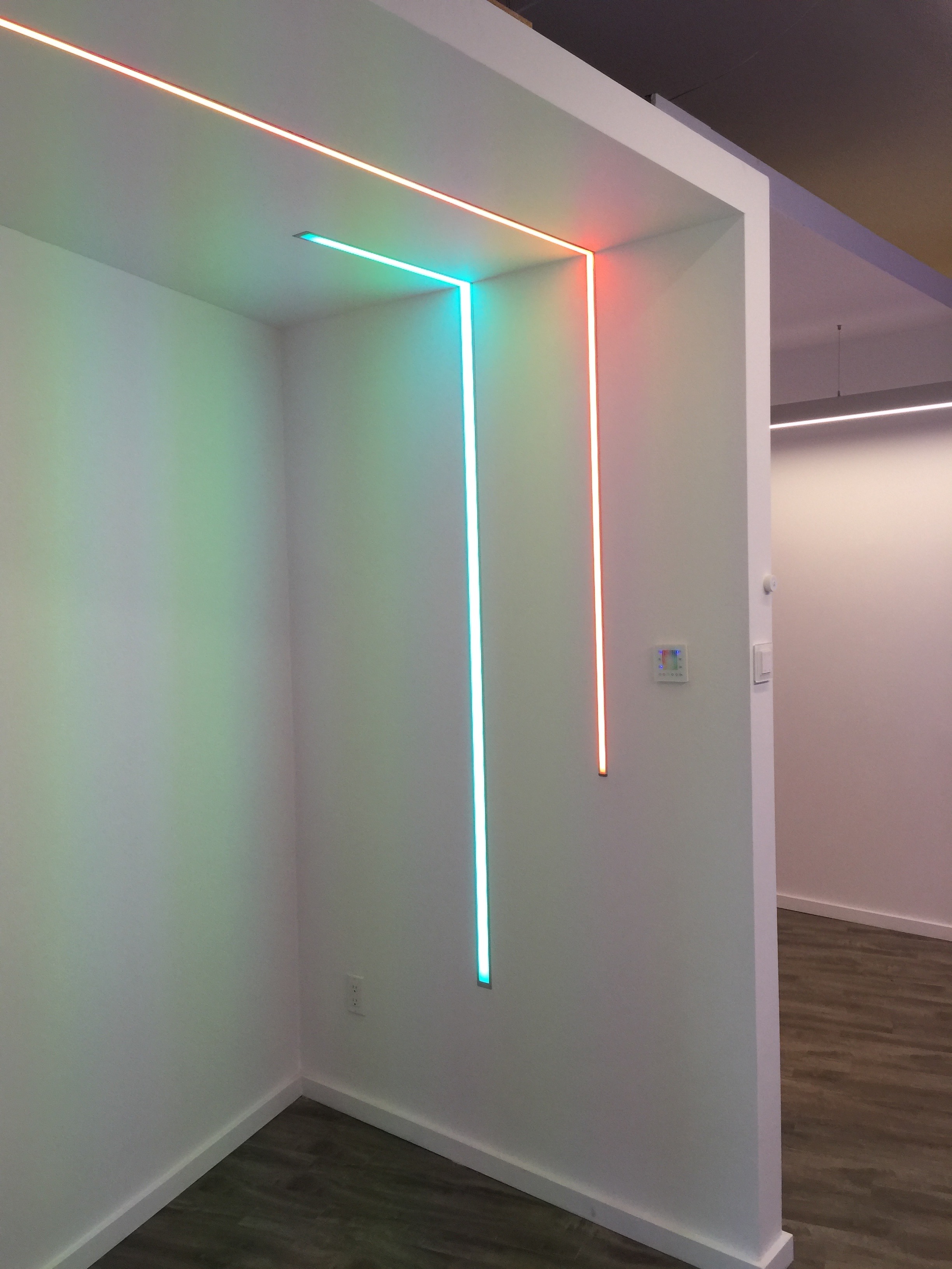 RGB Recessed Channel in Showroom Lumicrest High CRI LED Lighting