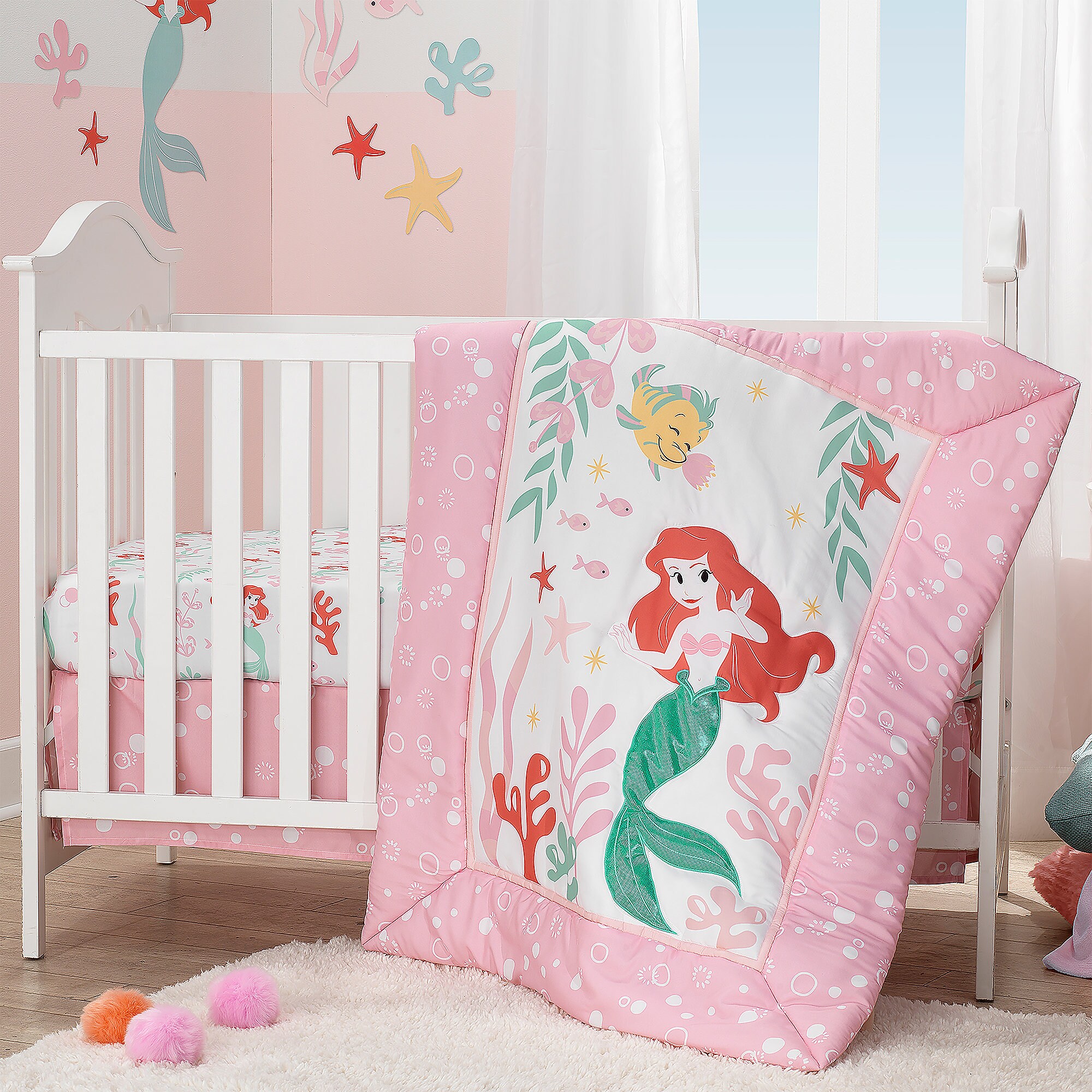 Ariel's Grotto Crib Bedding Set by Lambs & Ivy The Little Mermaid